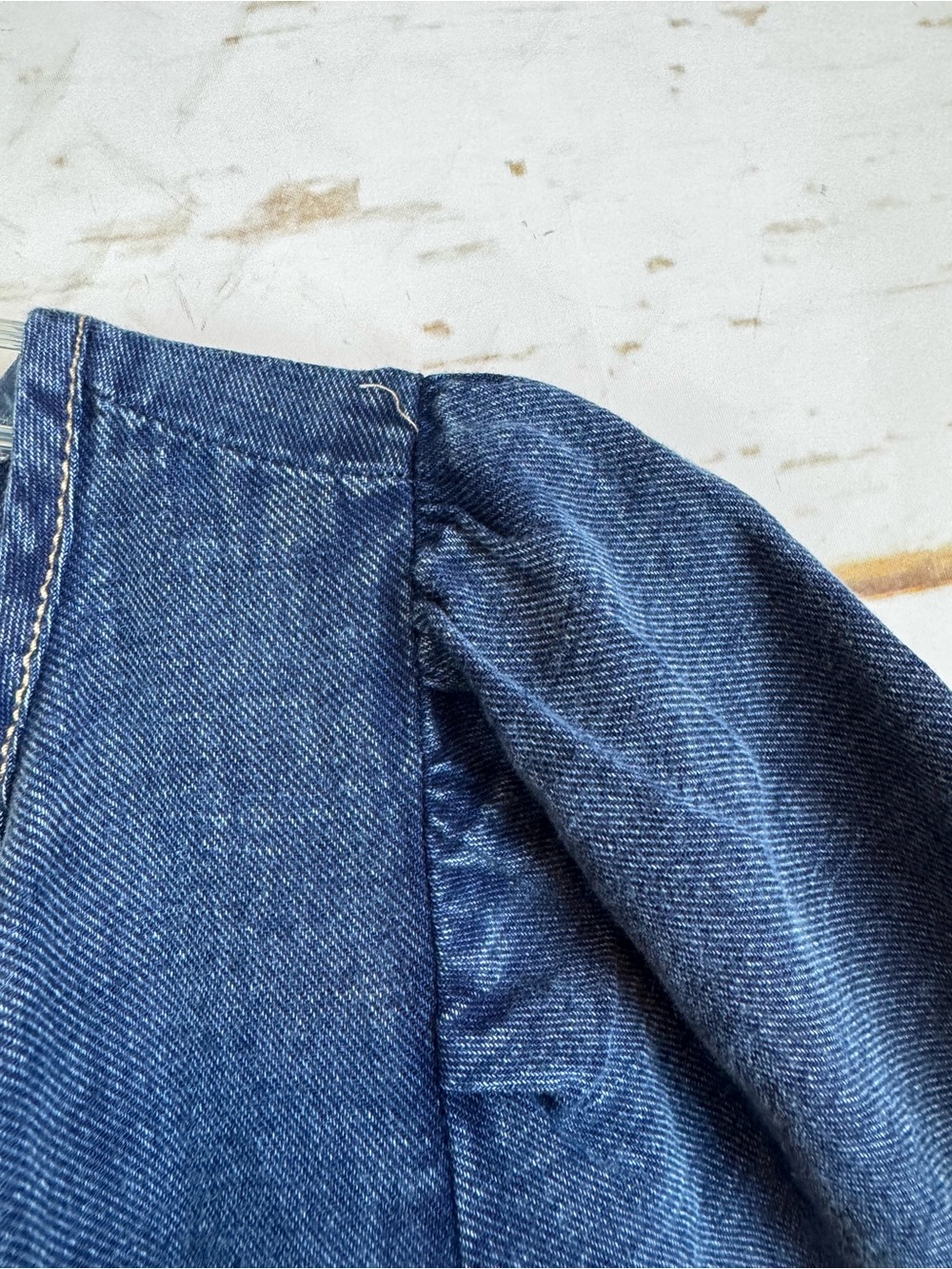 Anthropologie | Blue Denim Somerset Tiered Mini Dress, 2X - Picture 4 of 13